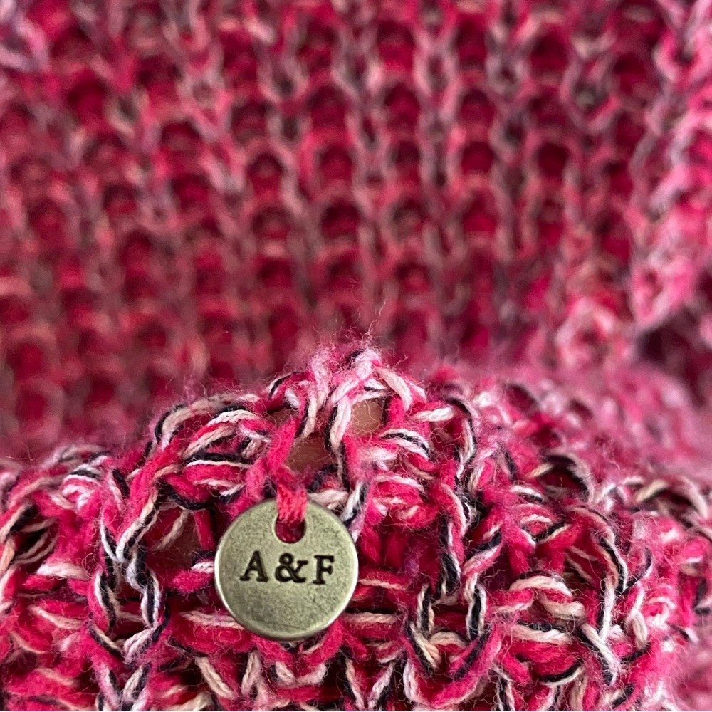 Abercrombie & Fitch Pink Knit Cropped Sweater Y2K Preppy Fitted Small Mi… - Picture 4 of 7